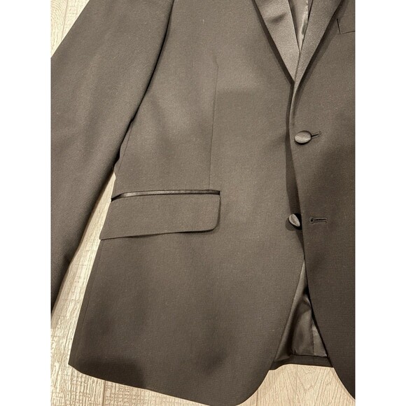 Kenneth Cole Reaction Tuxedo 40S Jacket 33x25 Pants Black Techni-Cole Slim Fit - Picture 4 of 14